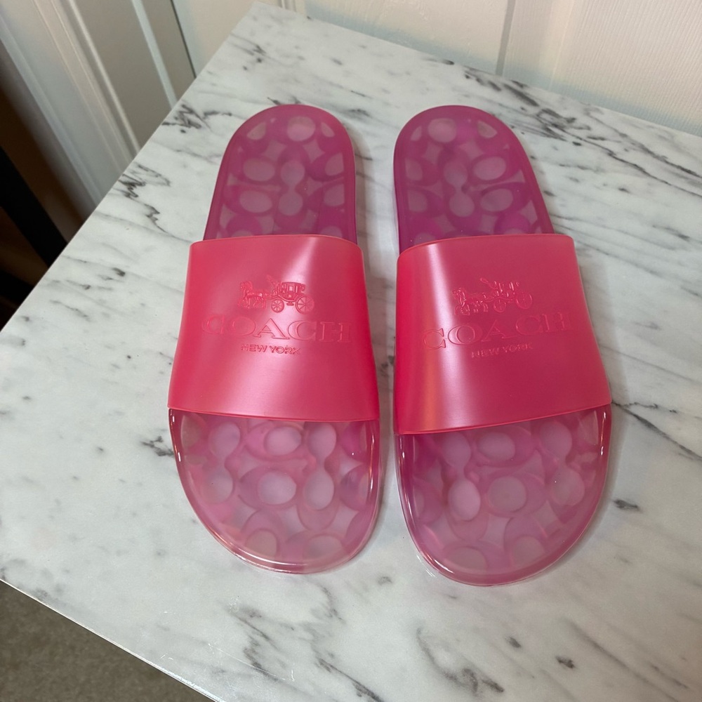 Coach Fuchsia Slide Sandals